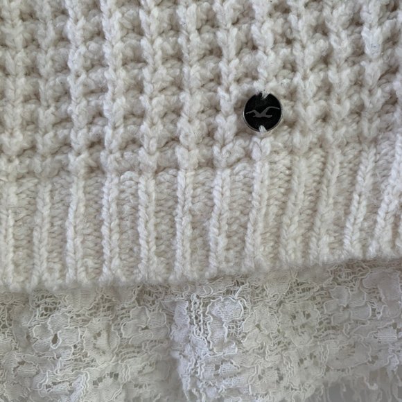 White Hollister Sweater w/ Lace - Picture 3 of 3